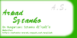 arpad sztanko business card